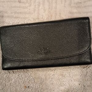 Coach Black Pebbled Leather Wallet